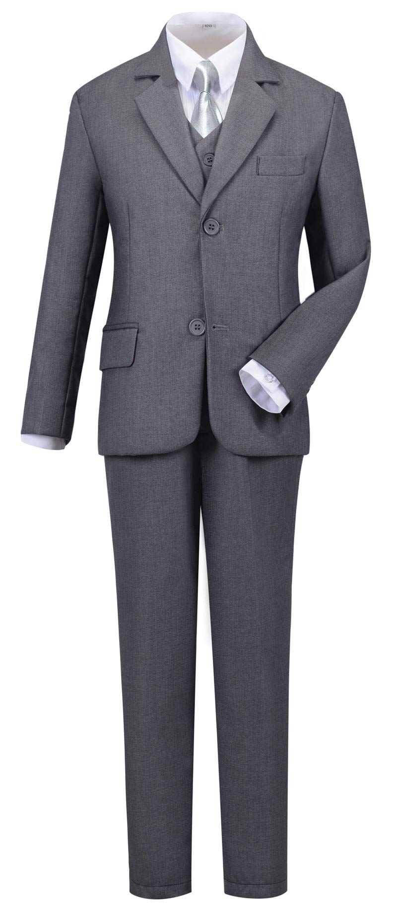 Boys Suit Size 6 Toddler Wedding Outfit Boy Ring Bearer Dress Clothes Kids Tuxedo Gray