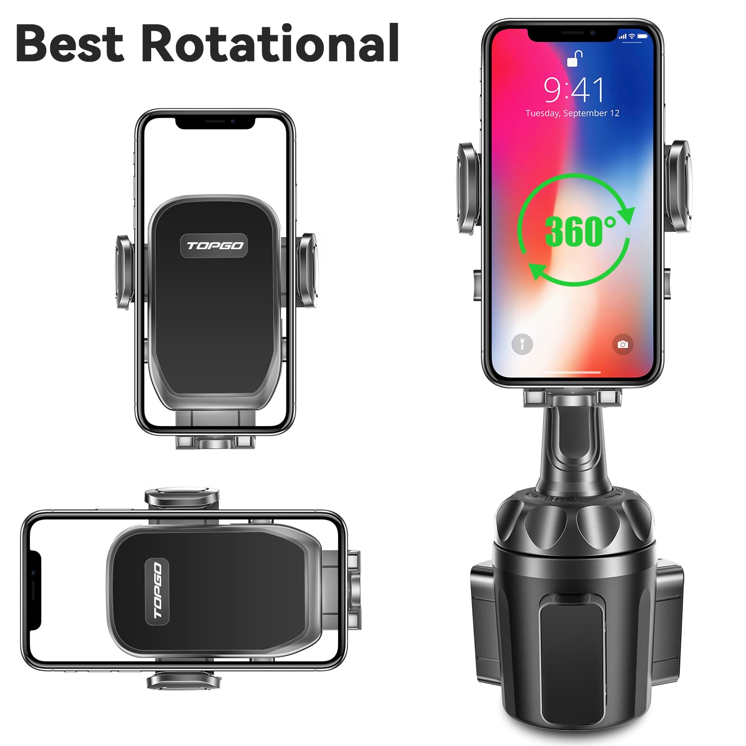 Cup Holder Phone Mount, Topgo Cup Phone Holder For Car [Secure & Stable] Cup Holder Phone Holder Cell Phone Automobile Cradle Fo