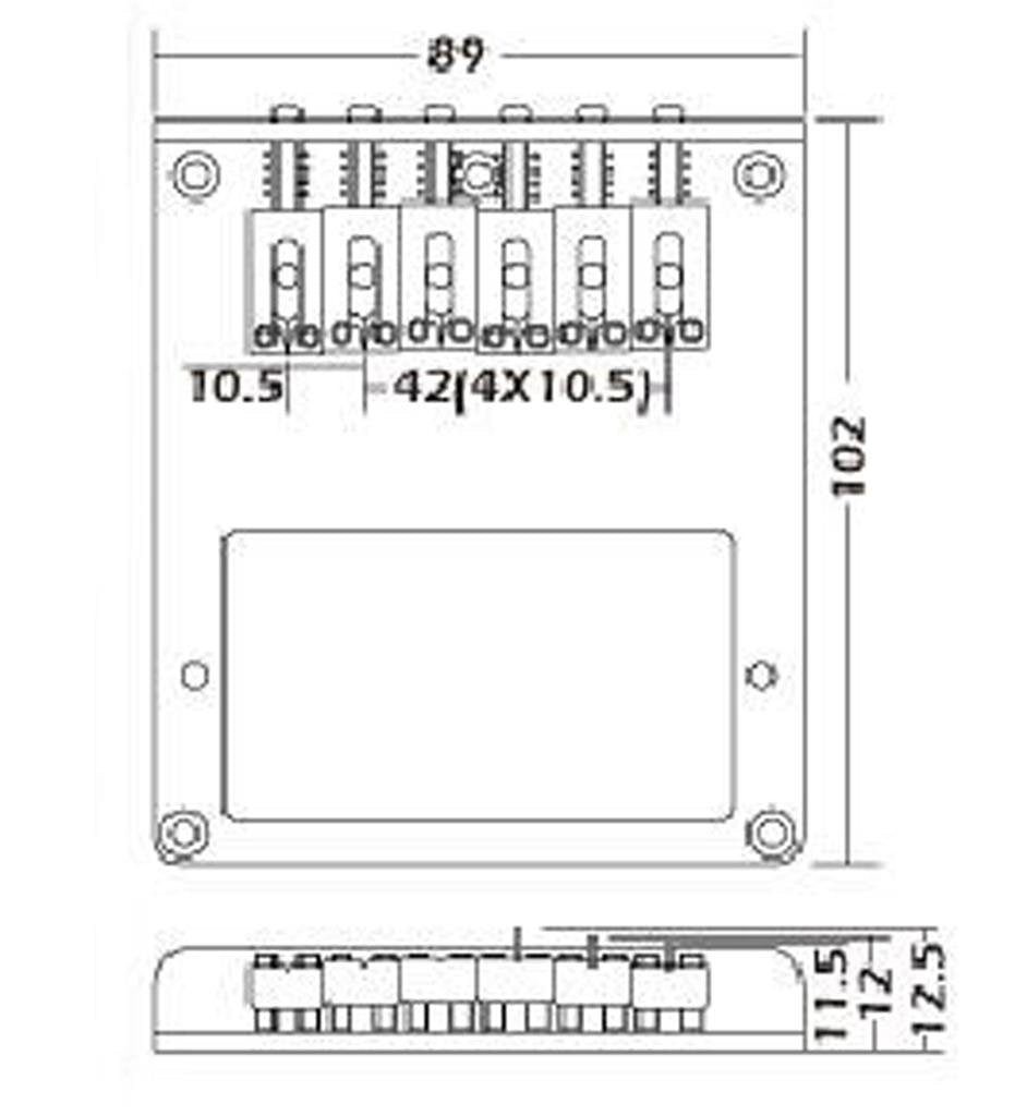 Kaish Tele Bridge Tele Humbucker Guitar Bridge For Telecaster/Tele Guitar Black