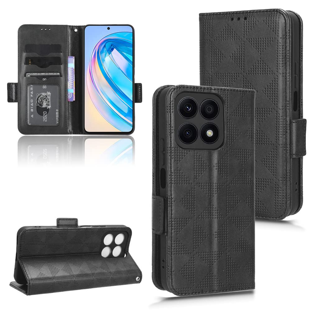 Kukoufey Case For Honor X8A Crt Lx1 Crt Lx2 Crt Lx3 Leather Flip Stand Case Cover,Case For Honor X8A Case Cover Black