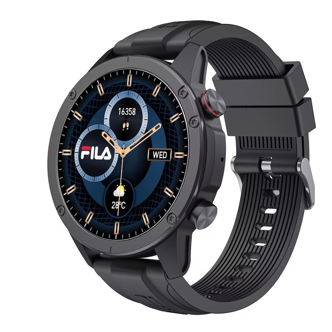 Fila Smart Watch for Men Women, 1.43 AMOLED Fitness Tracker with Heart Rate/Sleep Monitor, 130+ Sport Modes, Activity Tracker, P