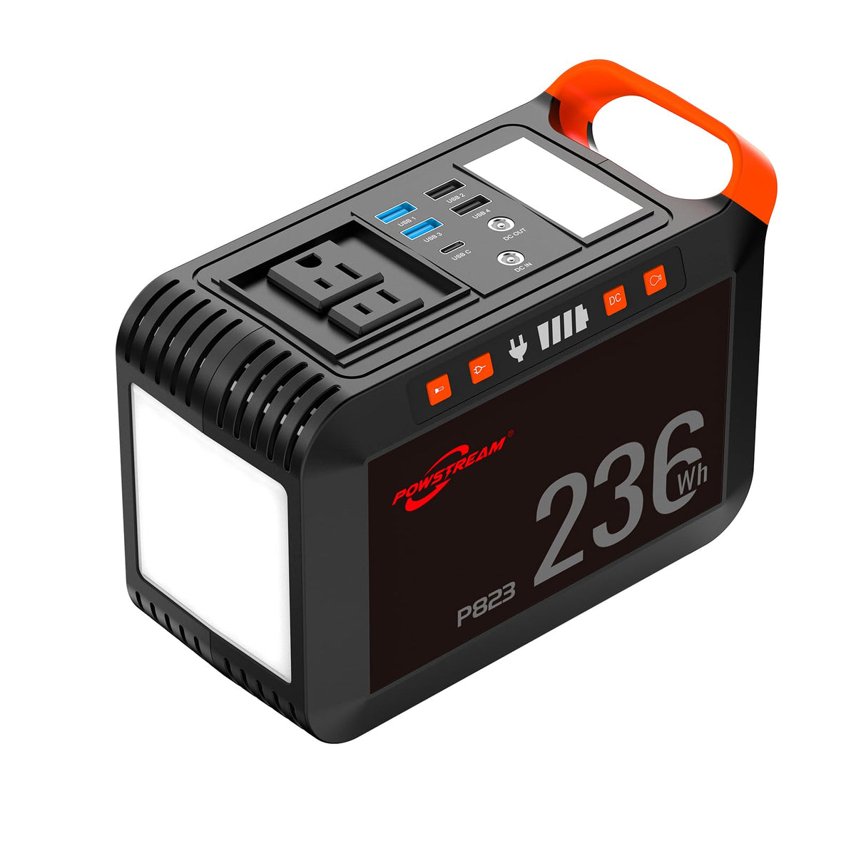 Powstream 300W Portable Power Station Solar Generator   237Wh 64000Mah Lithium Iron Battery Pack Power Bank With Ac Outlet 110V