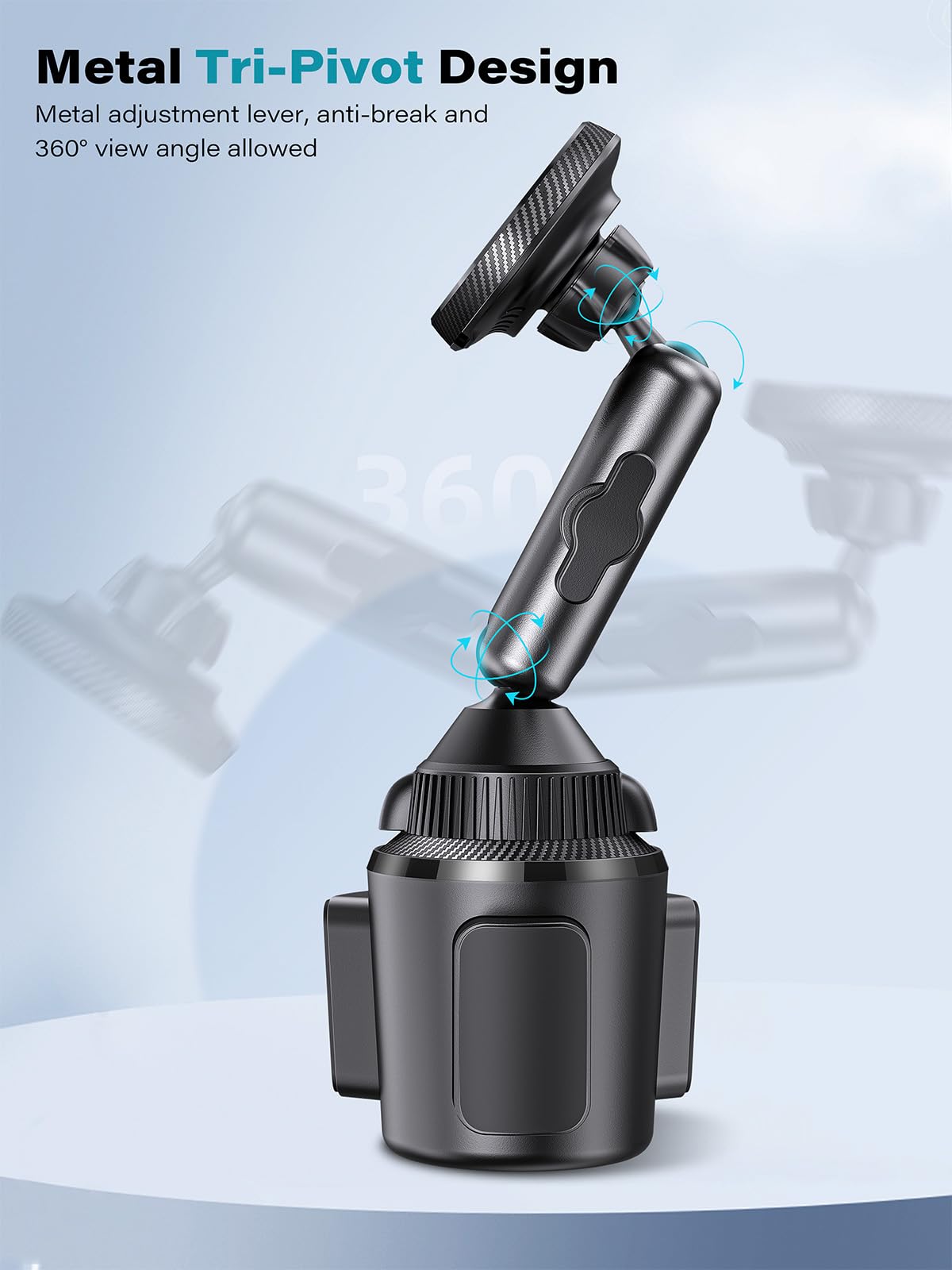 Exeliq For Qi2 15W Magsafe Car Mount Charger, Phone Holder Car Cup Holder Wireless Car Charger Heat Dissipation System, Fast Cha