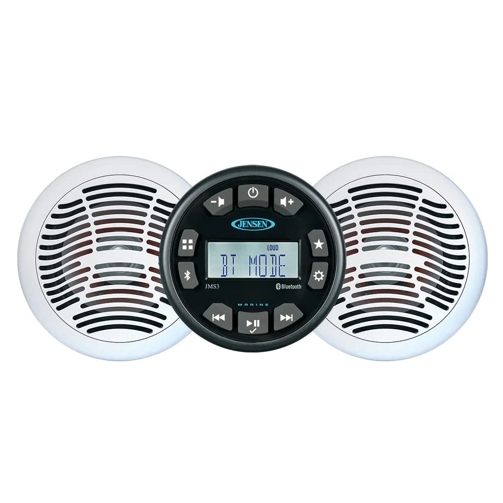 Jensen Jms3Spkg Marine Am/Fm/Usb Bluetooth Stereo System With (2) 6.5'' Speakers