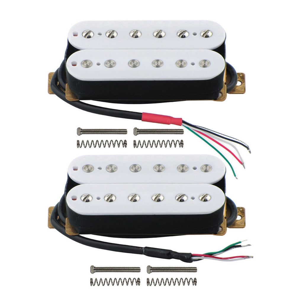 FLEOR Electric Guitar Humbucker Pickups Ceramic Double Coil Guitar Bridge Pickup & Neck Pickups Set-White