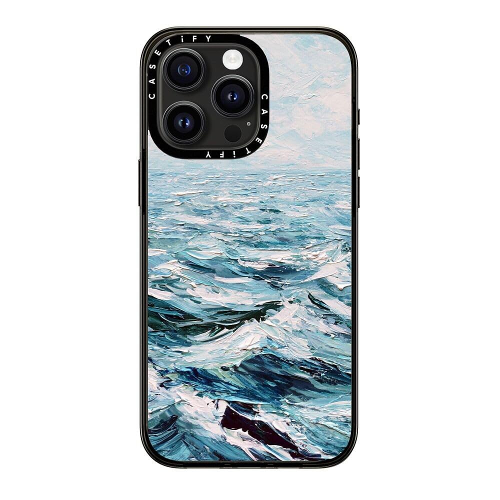 Casetify Compact Case For Iphone 15 Pro Max [2X Military Grade Drop Tested / 4Ft Drop Protection]   Deep Blue Sea   Clear Black