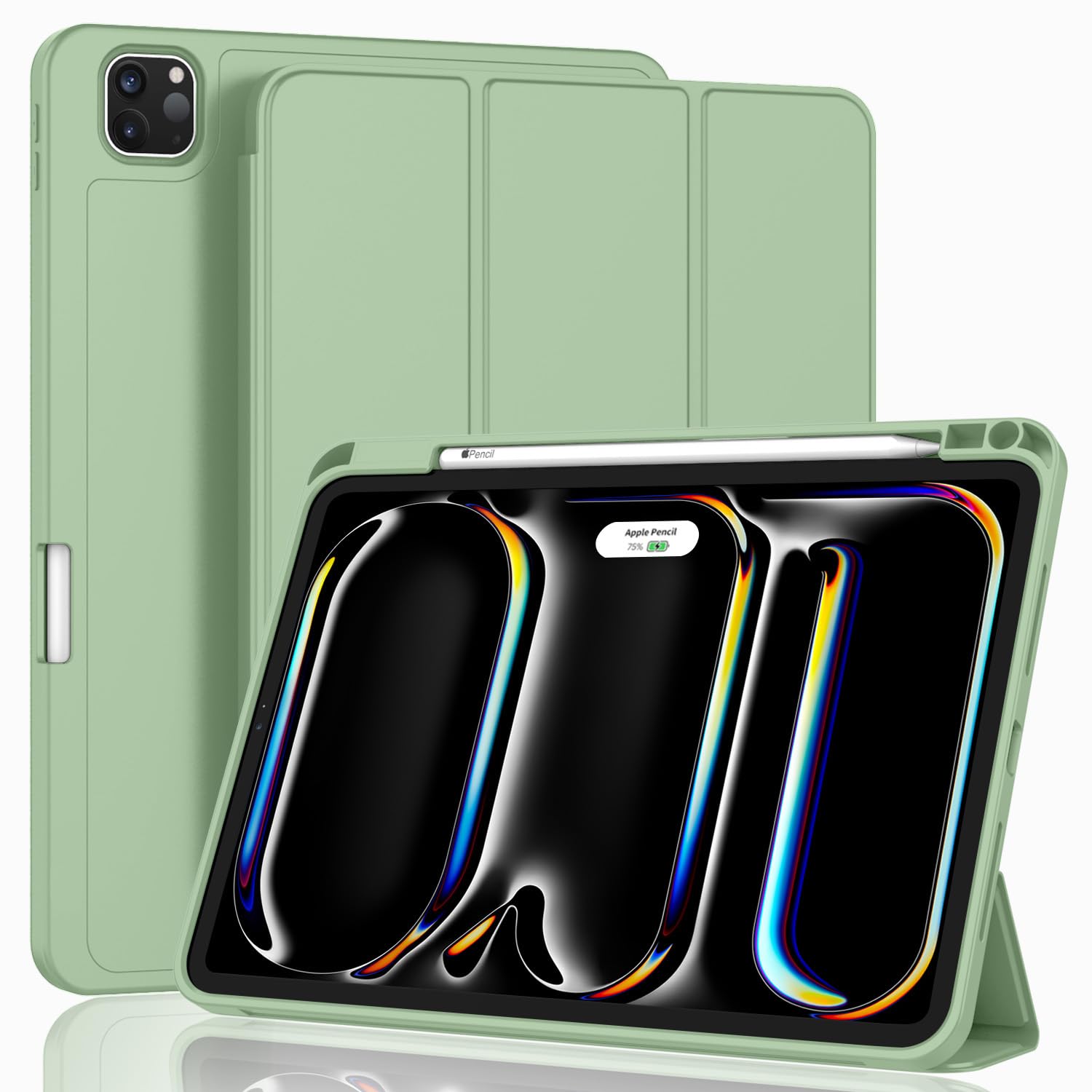 ZryXal 2024 iPad Pro 11 Inch Case M4 (5th Generation) with Pencil Holder, Smart iPad Case [Support Pencil Pro and Pencil (USB-C)