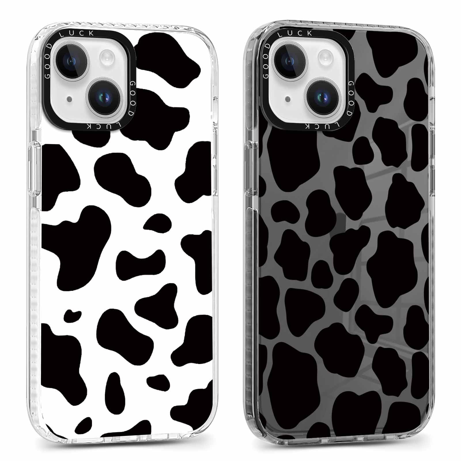 Rumdey 2 Pack Cute Pattern For Iphone 13 Mini 5.4'' Phone Case, Cow Print Aesthetic Design Clear Cases Soft Silicone Slim Tpu Sh