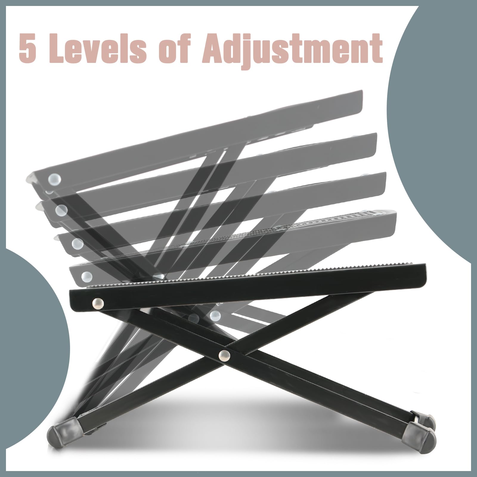 Eastrock Guitar Foot Stool Height Adjustable Folding Guitar Foot Rest Made Of Solid Iron Guitar Foot Stand For Classical Guitar