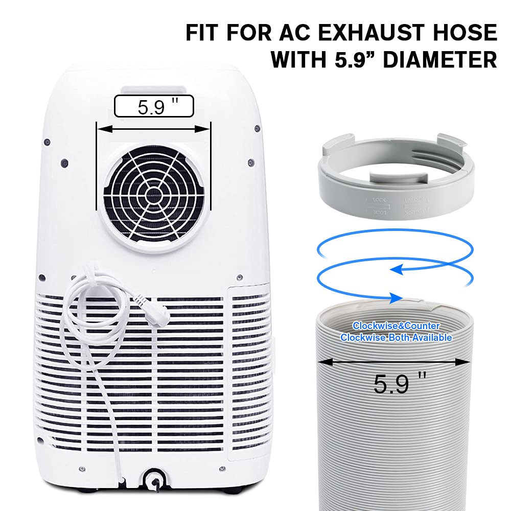 Kerykwan Air Conditioner Exhaust Hose Coupler 5.9 Inch Ac Unit Tube Connector Round Mobile Air Conditioning Accessories Compatib