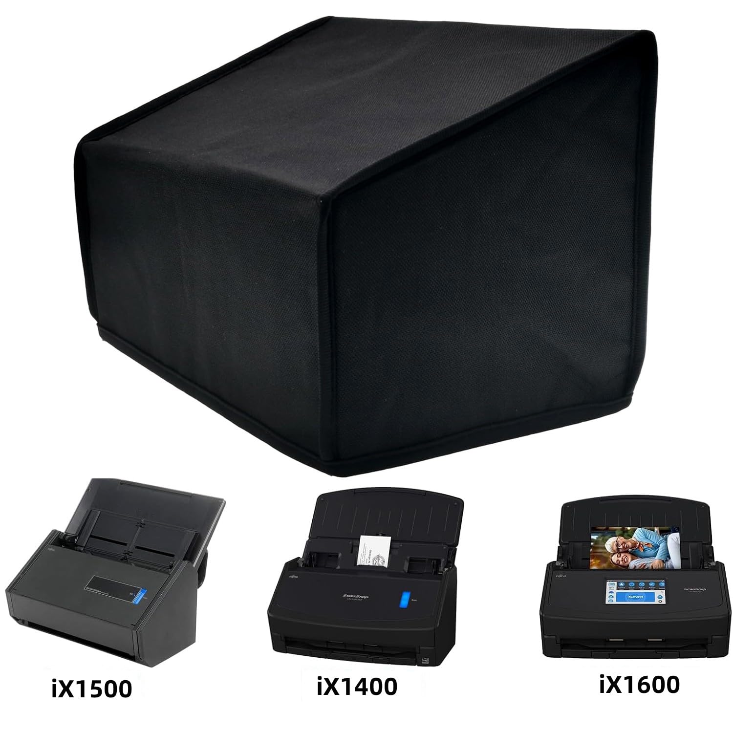 Wanty Black Antistatic Water Proof Dust Proof Nylon Fabric Printer Cover Case Protector For Fujitsu Scansnap Ix1400 / Ix500 / Ix