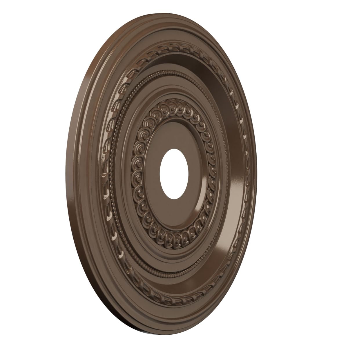 22Od X 3 1/2Id X 1P Cole Thermoformed Pvc Ceiling Medallion (Fits Canopies Up To 6), Metallic Copper