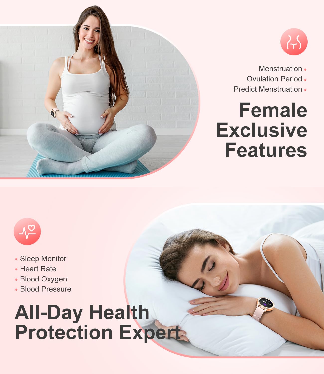 Lige Smart Watch For Women(Answer/Make Calls),1.3''Hd Diamonds Luxury Smartwatch For Android Iphone Phones,Fitness Trackers With