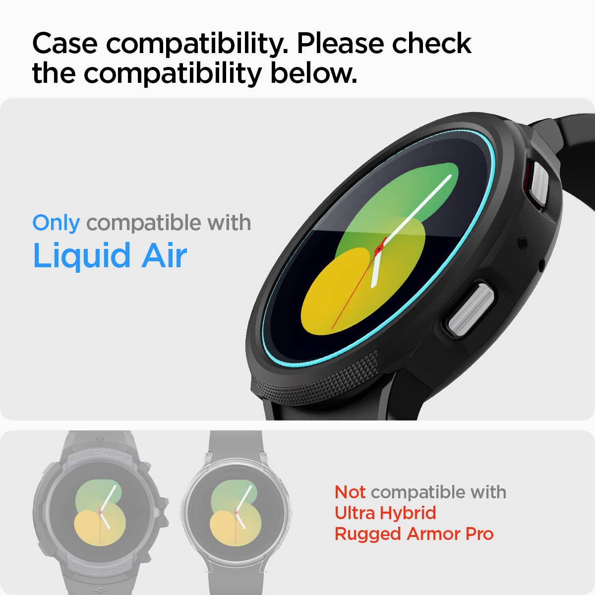 Spigen Tempered Glass Screen Protector [Glastr Ez Fit] Designed For Galaxy Watch 5 (44Mm) / Galaxy Watch 4 (44Mm)   2 Pack