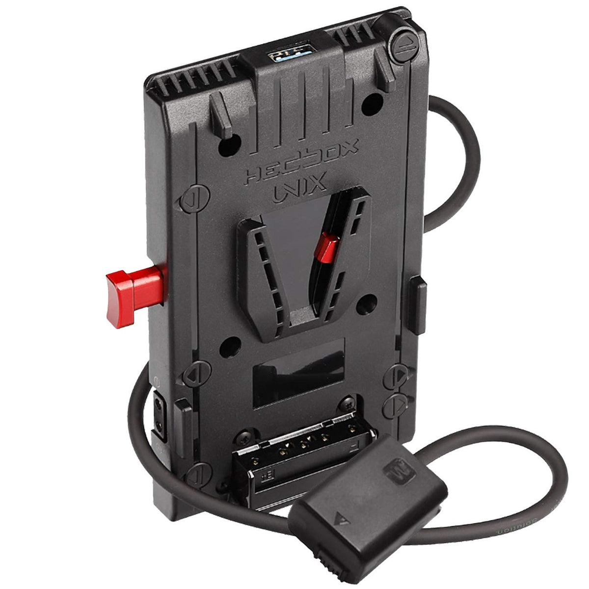 Hedbox Unix Fw50 V Mount Battery Adapter Power Plate, With 3X D Tap 14.4V/10A And Usb 5V/2.1A, 15''/40Cm Cable With Regulated Np