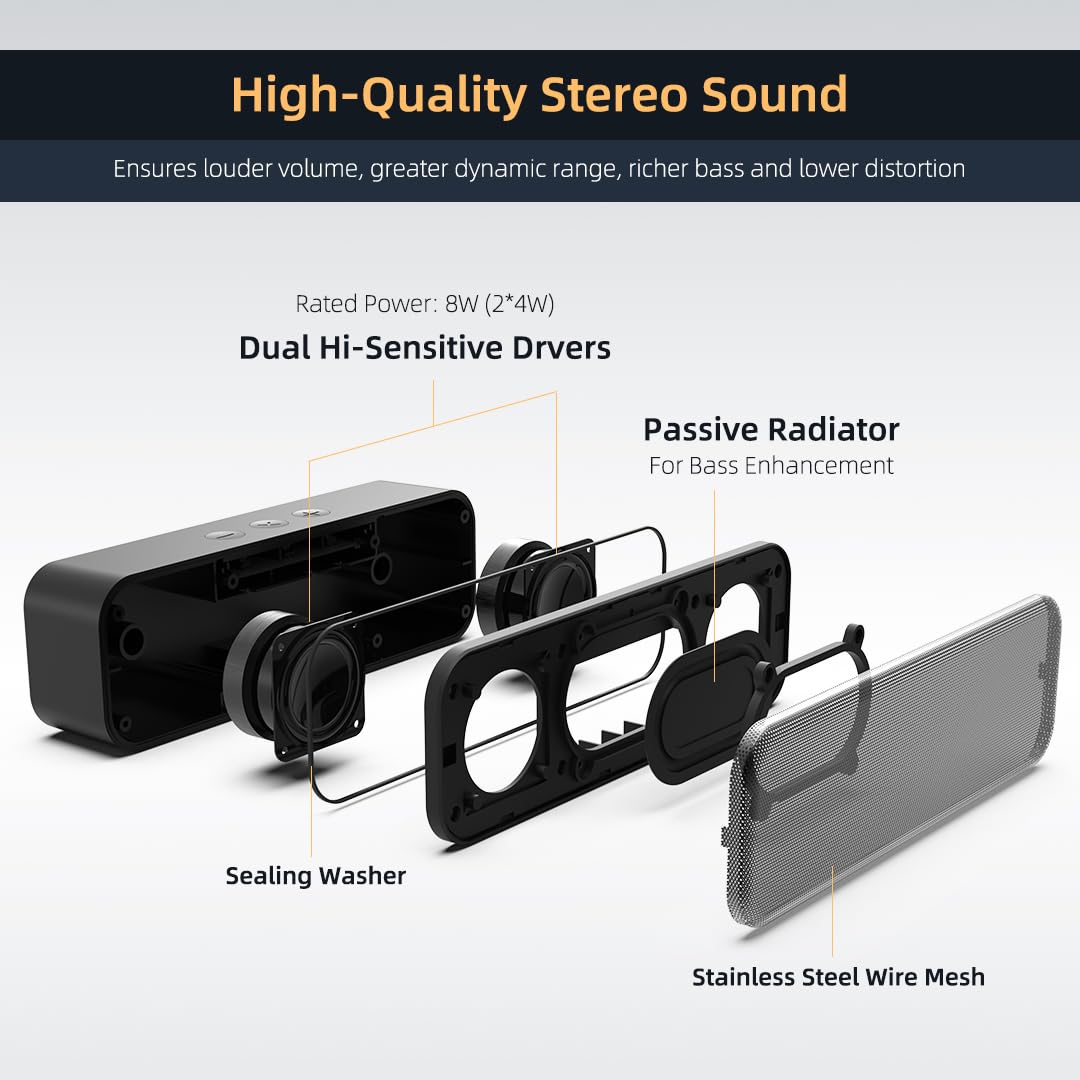 Lielongren [Newer] Usb Computer Speakers For Desktop, Laptop Speaker, Pc Speaker, Small Computer Soundbar With Hi Quality Sound,