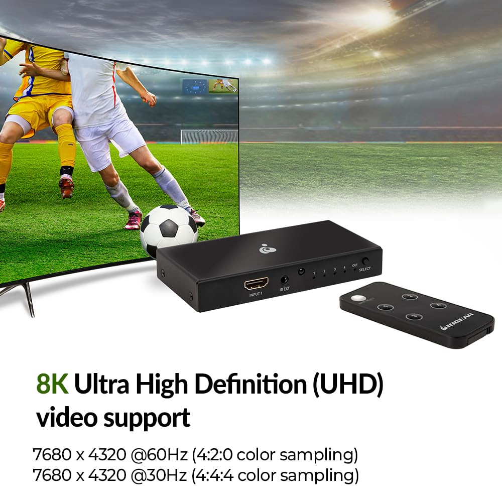 Iogear 4-Port 8K Ultrahd Hdmi Switch, Ghdsw8K4