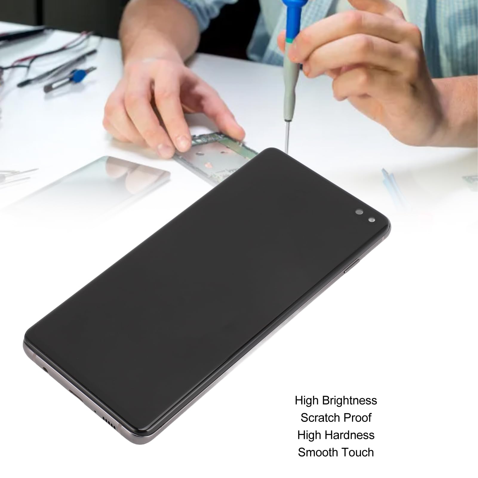 For Galaxy S10 Plus Phone Screen Replacement With Frame, Tft Lcd Display Digitizer Assembly Without Fingerprint, Screen Assembly Repair Tools Kit