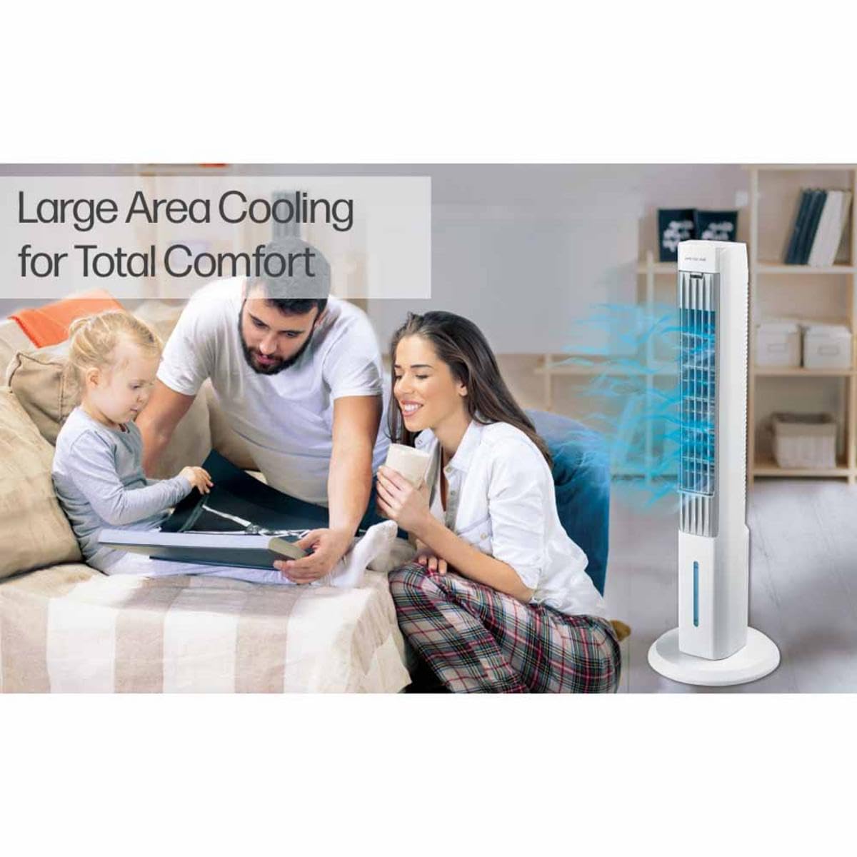 Arctic Air Tower+ Indoor Evaporative Cooler With Oscillating And Quiet Fan Function, Auto Off Timer, 4 Fan Speeds, Led Night Lig