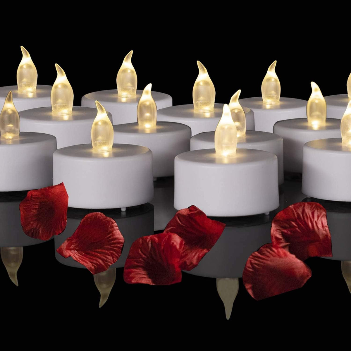 Battery Operated Led Tea Lights: 12Pack Flameless Votive Candles Lamp Realistic And Bright Flickering Holiday Gift Long Lasting 