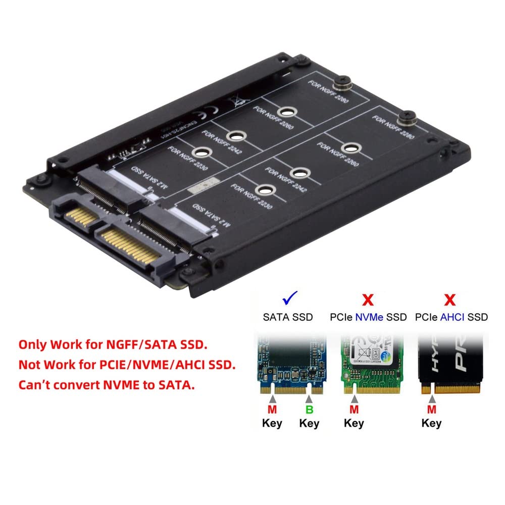 Cablecc Dual Ngff B+M Key M.2 Ssd Card Jobd Raid0 Span Bridge To 2.5Inch Sata Combo Hdd Disk Drive Enclosure