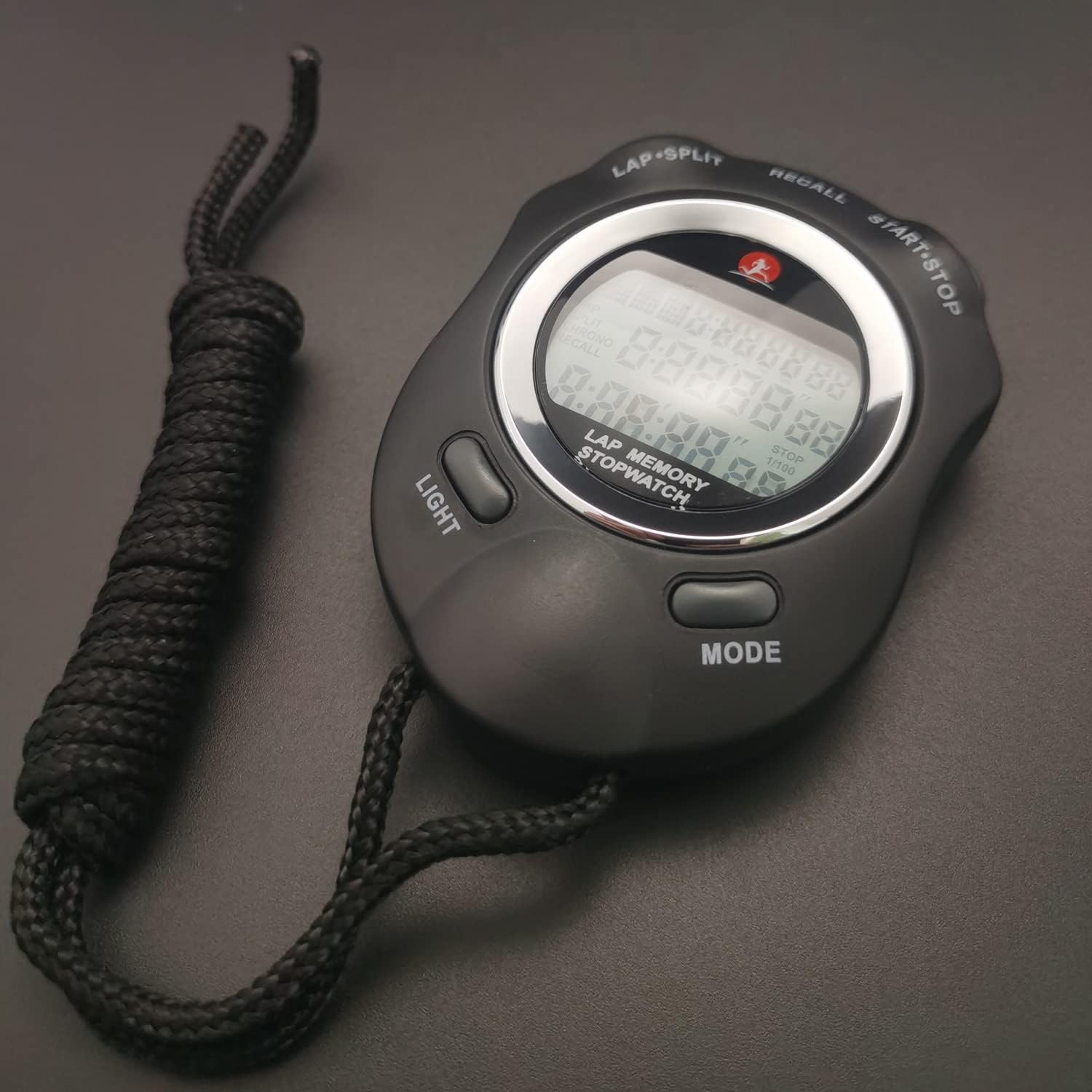 Rolilink Stopwatch, Stop Watch For Sports Stopwatch With Backlight 10 Lap Waterproof Stopwatches Timer For Sports And Competitio