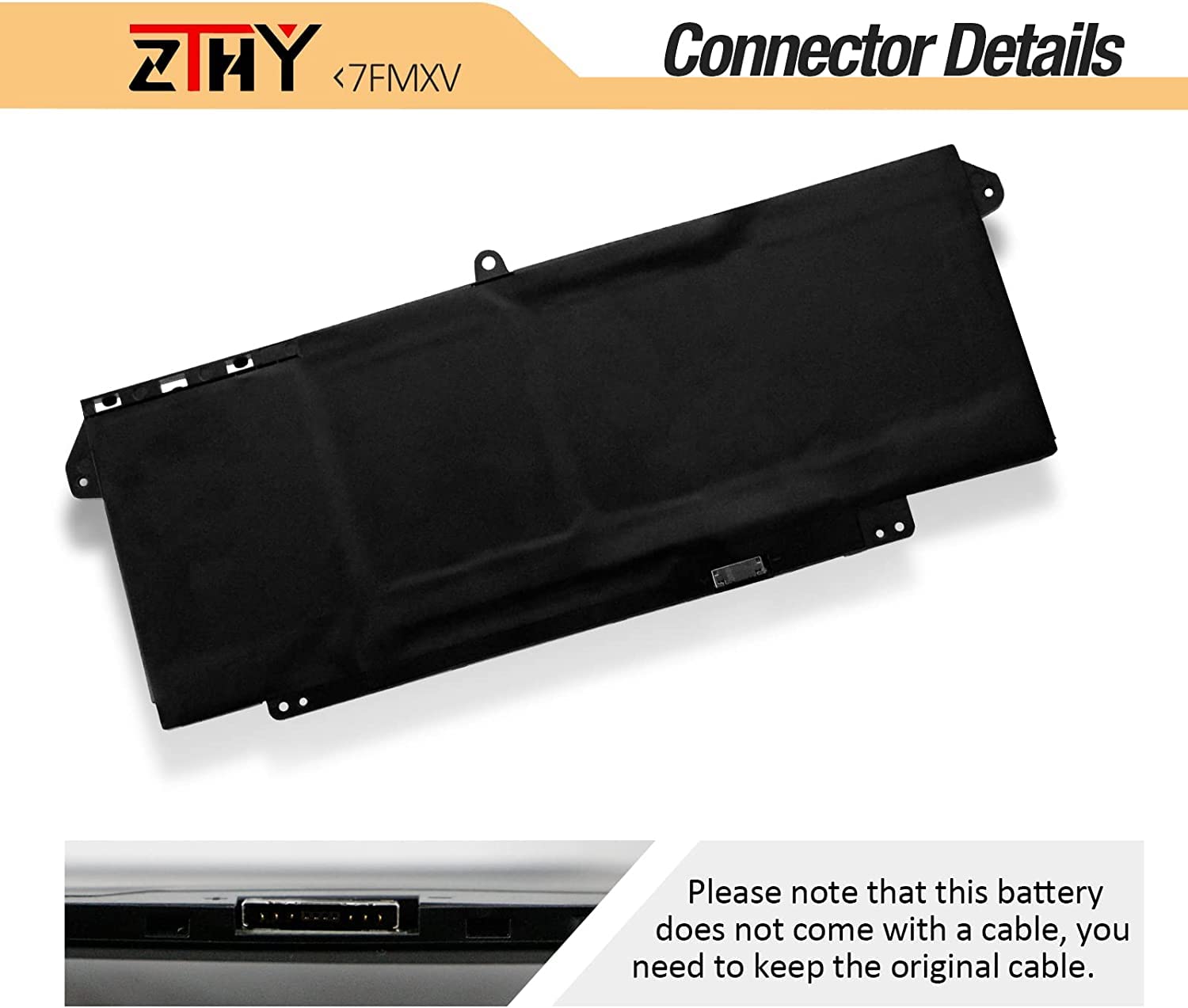 Zthy 7Fmxv Laptop Battery Replacement For Dell Latitude 5320 7320 7420 7520 Latitude 5320 2 In 1/7320 2 In 1/7420 2 In 1 P133G P