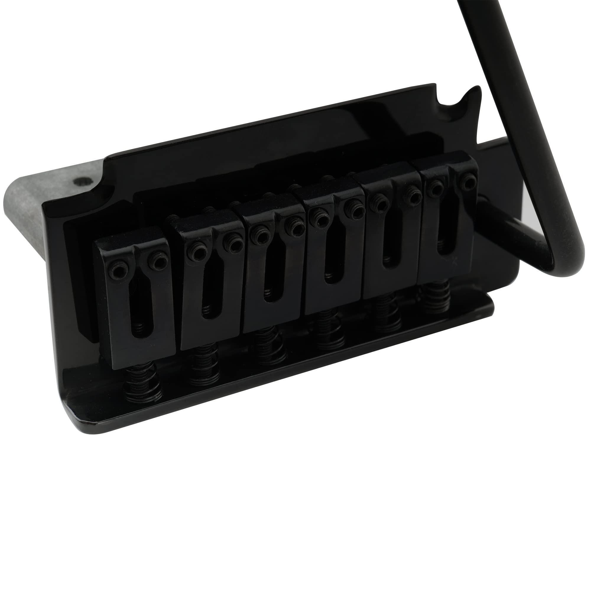 Musiclily Pro 52.5Mm 2 Point Guitar Tremolo Bridge 36Mm Short Zinc Block For Import Squier Strat Electric Guitar, Black