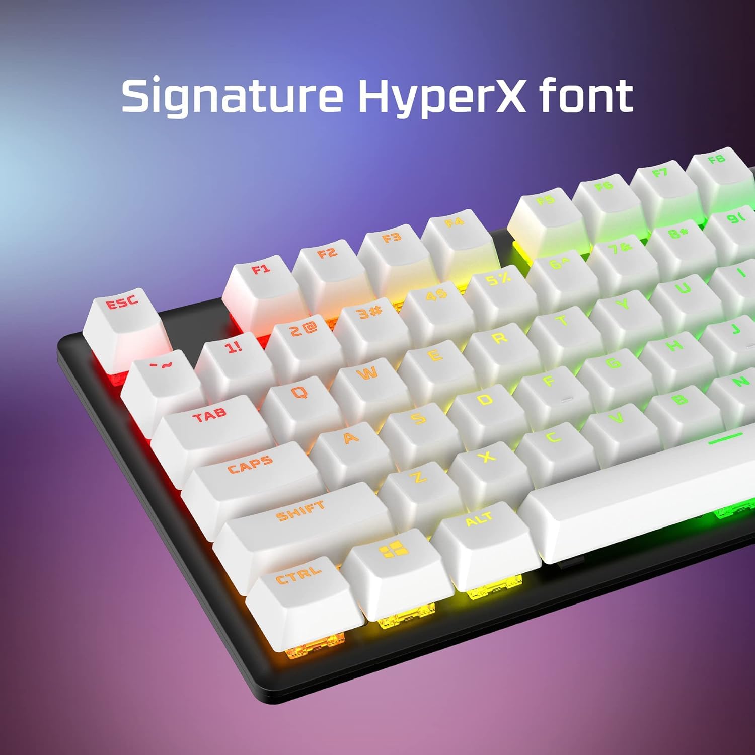 Hyperx Pbt Keycaps - Full Key Set, Double Shot Pbt Material, English (Us) Layout, 104 Keys - White