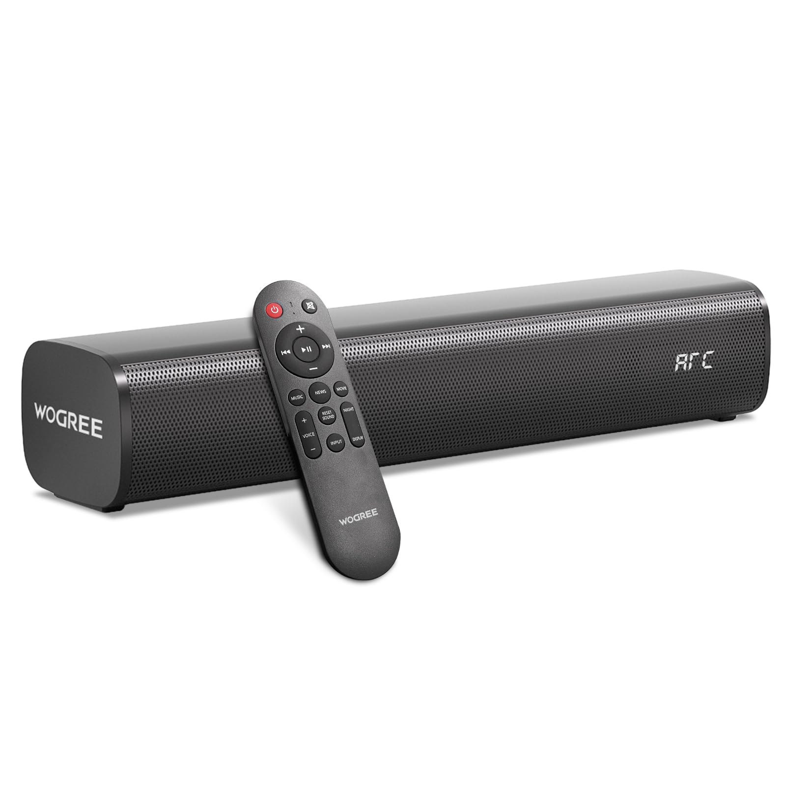 2.1Ch Sound Bar For Smart Tv With 6 Levels Voice Enhancement, Built-In Subwoofer, 16 Inches Bluetooth 5.3 Tv Soundbar Speakers W