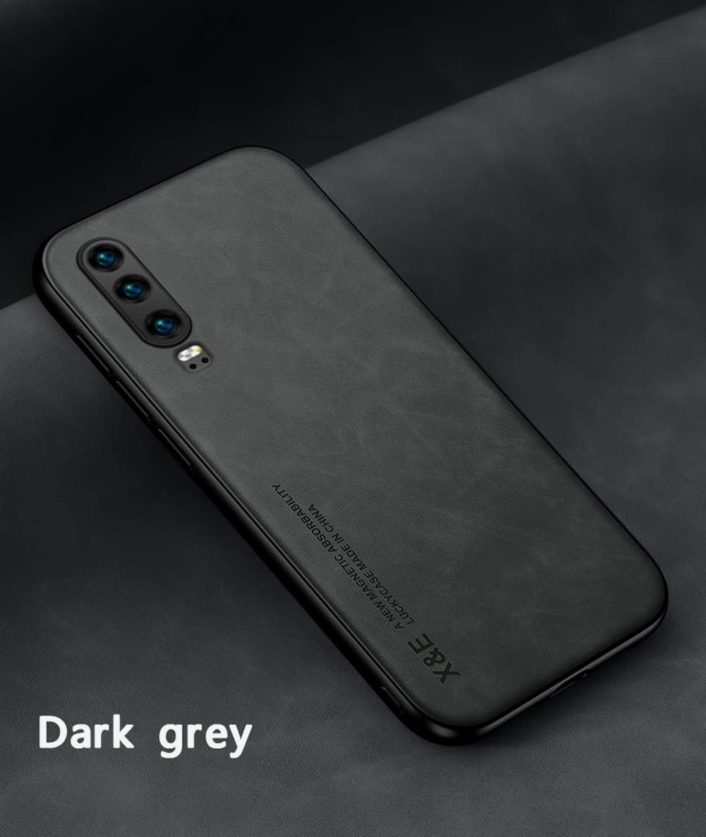 Kepuch Silklike Case For Huawei P30   Cover Bumper Built In Metal Plate For Huawei P30   Black