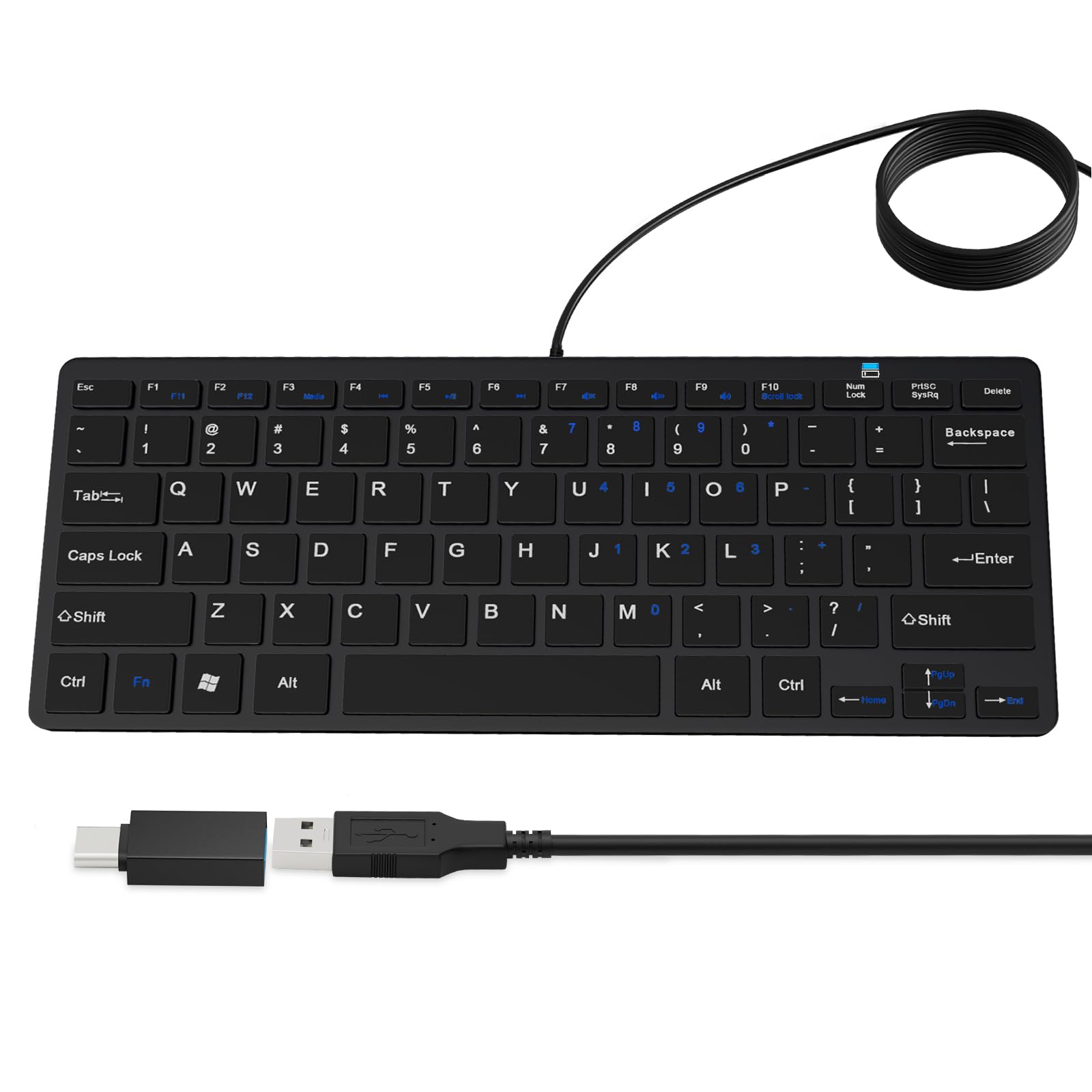 UltraSlim 78keys USB Mini Wired Keyboard with Media Hotkeys for Apple Mac Pro, MacBook 56Pro/ iMac, Air, Mac mini, Laptop Compu