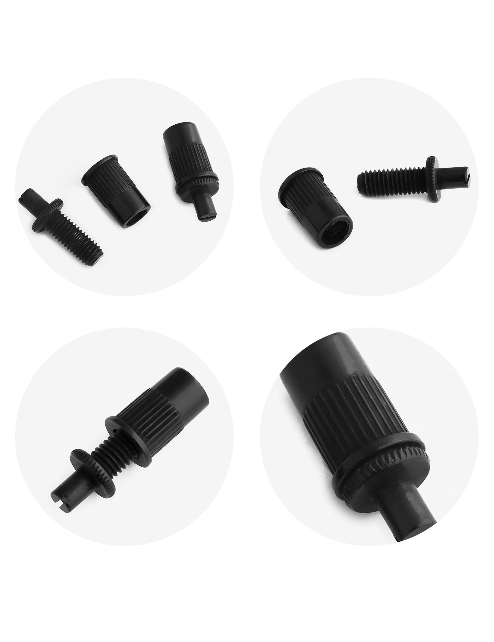 Holmer Tune O Matic Style Guitar Bridge Roller Saddles 6 String Black Plated Compatible With Lp Les Paul Sg Style Electric Guita