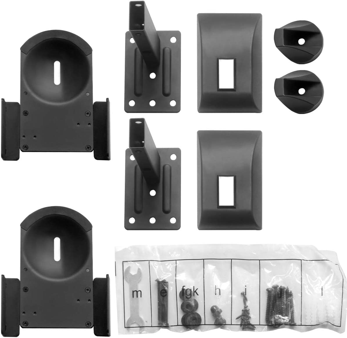 Suptek Dual Side Clamping Bookshelf Speaker Wall Mounting Bracket For Large Surrounding Sound Speakers, Hold Up To 66Lbs Black S