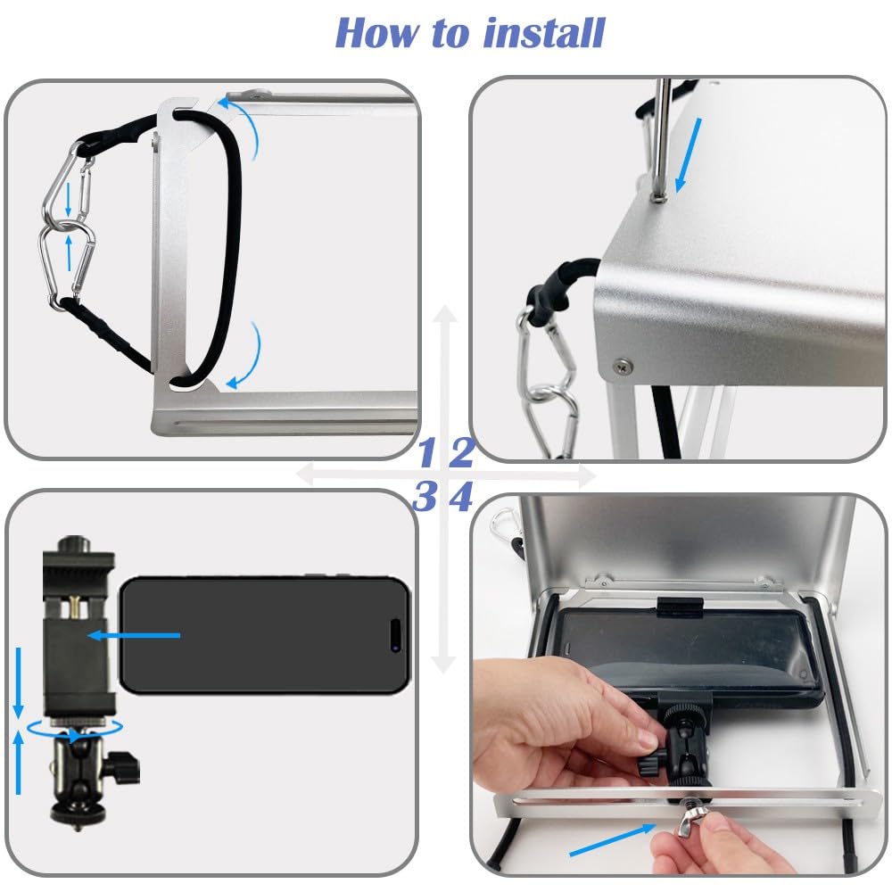 Bumove Phone Fence Mount With Shade, Fence Phones Holder For Iphone, Mevo Start, Gopro And Other Action Cameras, Perfect For Rec