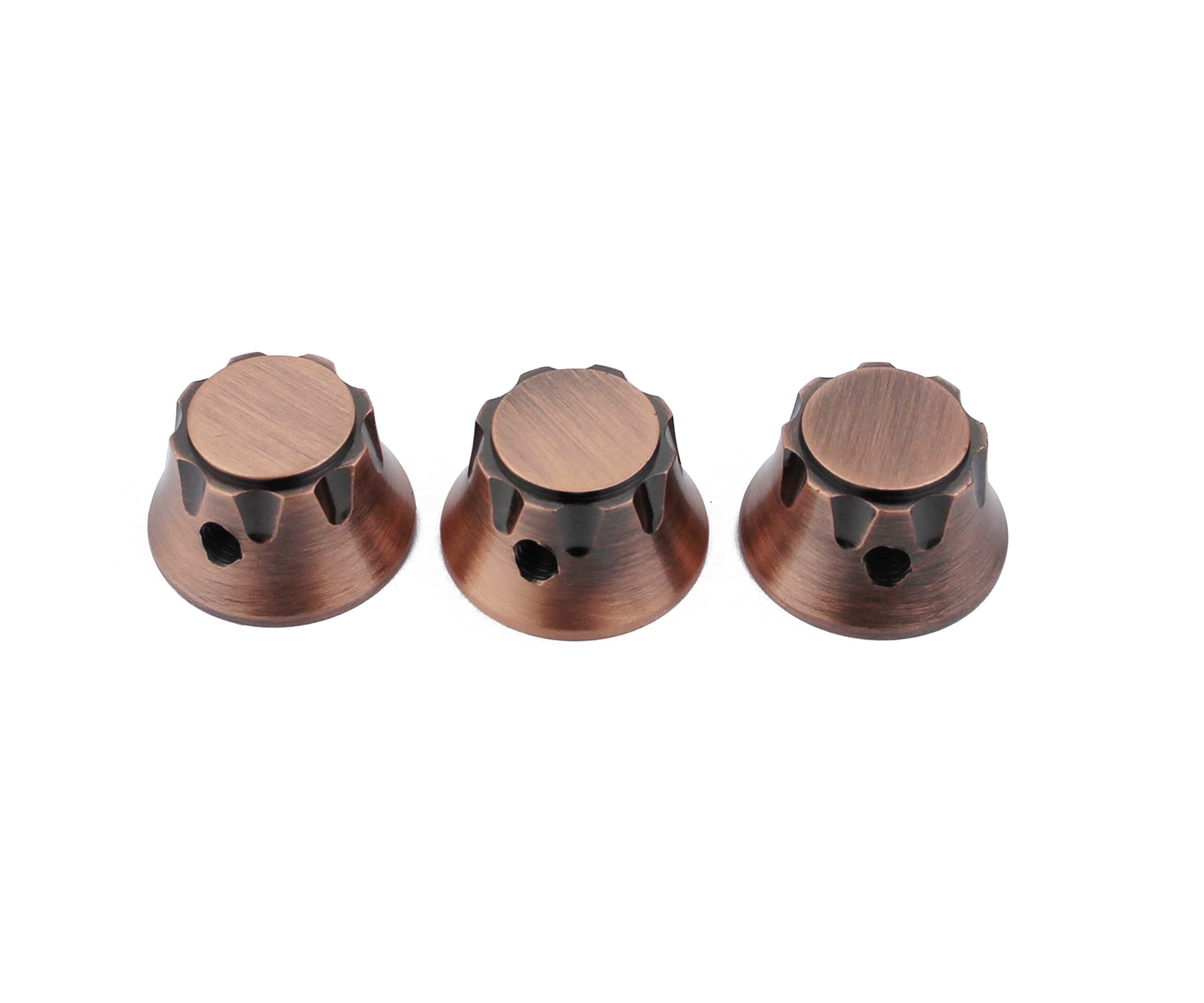 Guyker 3Pcs Top Hat Guitar Potentiometer Control Knobs 6Mm Dia. Shaft Pots   Brass Bell Cap Speed Tone Volume Knob Replacement P
