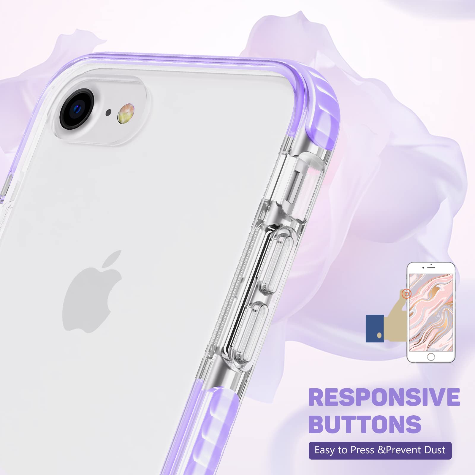 Mateprox Iphone Se 2022 Case,Iphone Se 2020 Case, Iphone 8 Case Iphone 7 Case Clear Shield Heavy Duty Anti Yellow Anti Scratch S