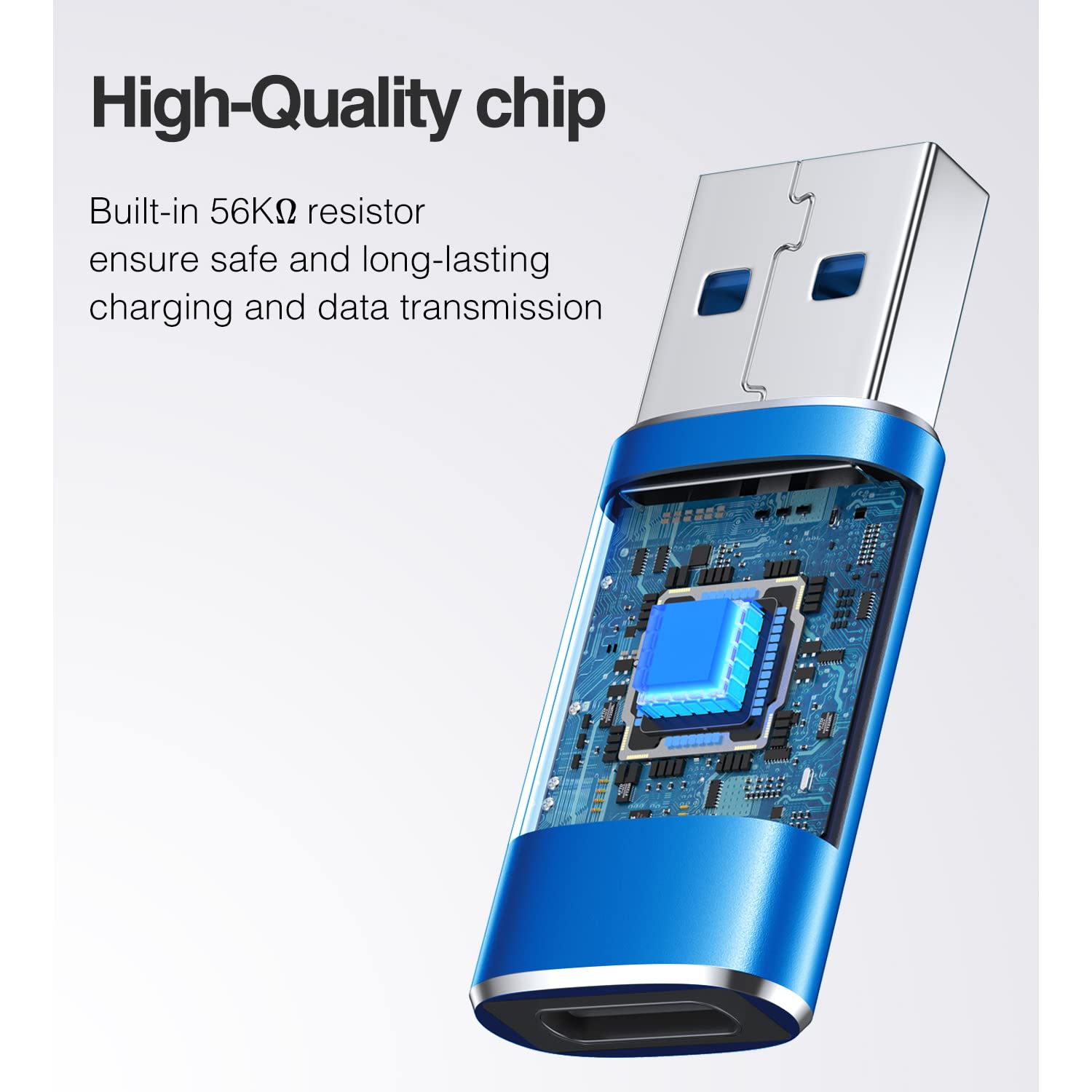 [10Gbps] Usb C Female To Usb Male Adapter, Usb 3.1 A To Usb C Adapter Superspeed Data Sync Compatible With Iphone 16/ Iphone 15 Plus Pro Max,Type C Earphone, Laptop, Charger, Quest Link  Blue