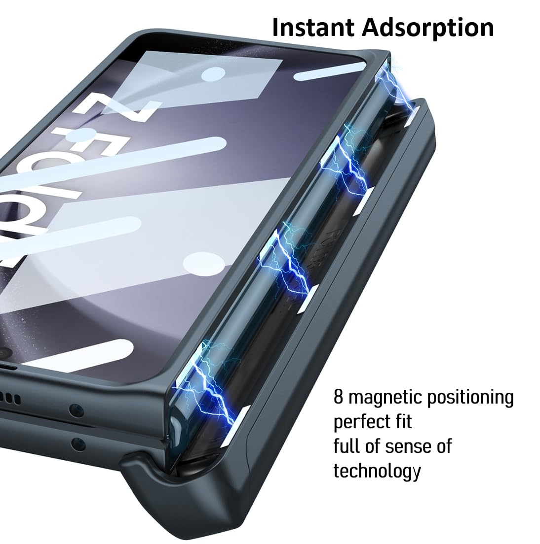 Ximand For Samsung Galaxy Z Fold 5 Case With Magnetic Hinge Protection & Built In Front Screen And Kicstand,Hidden S Pen Slot An