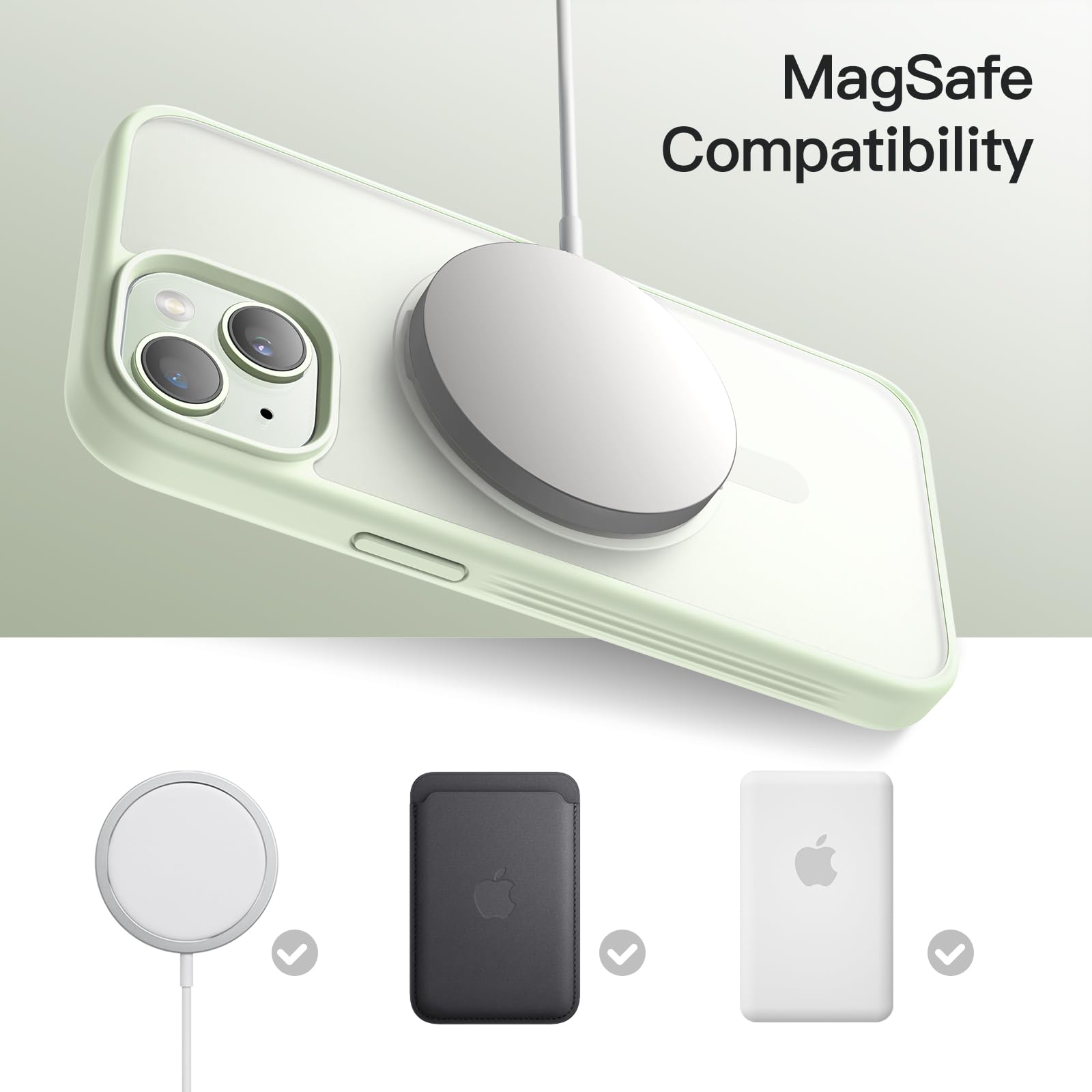 Jetech 360 Degree Rotatable Ring Case For Iphone 15 6.1-Inch Compatible With Magsafe, Slim Shockproof Phone Cover With Stand & R