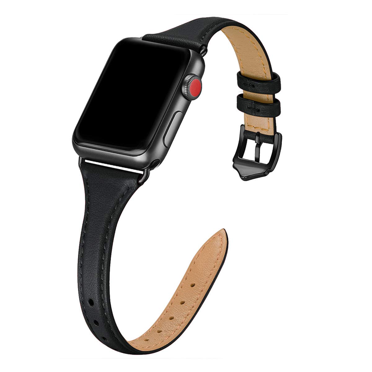 Wfeagl Compatible With Leather Apple Watch Band 41Mm 40Mm 38Mm 42Mm(Series 10) Women, Top Grain Leather Strap Slim & Thin Replac