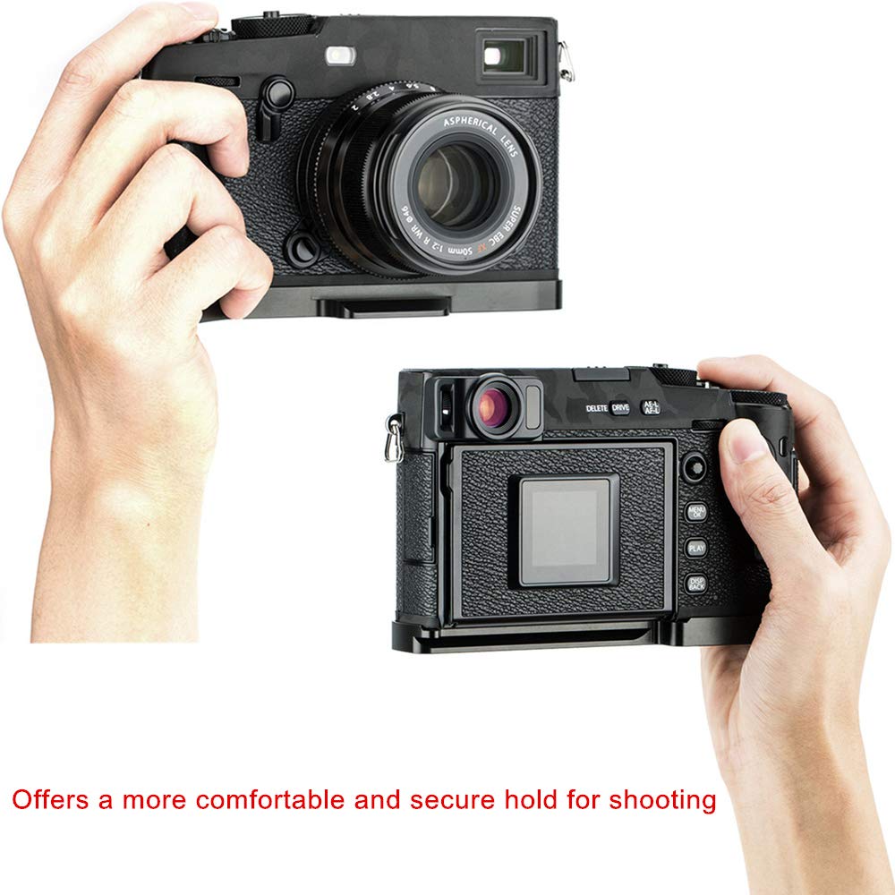 Metal Hand Grip L Bracket For Fujifilm X Pro3 X Pro2 X Pro1 Anti Slip Holder, W/Battery Compartment Opening & Arca Swiss Type Qu