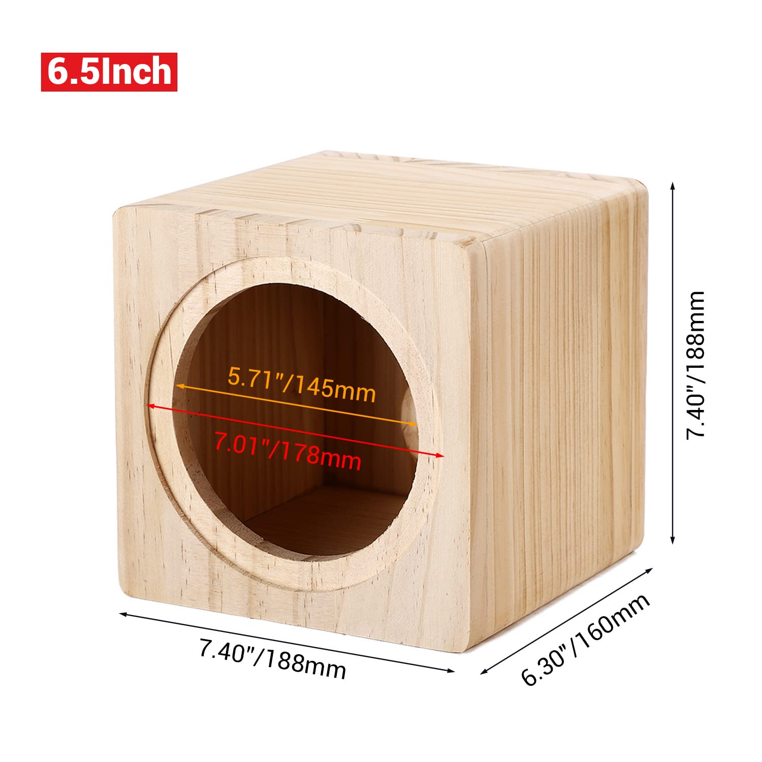 Facmogu 6.5In Speaker Boxes & Enclosures, Car Box Speaker Cabinets With Sound Absorbing Cotton & Speaker Terminal Cup, Speaker Box For Great Sound Quality For Home & Vehicle