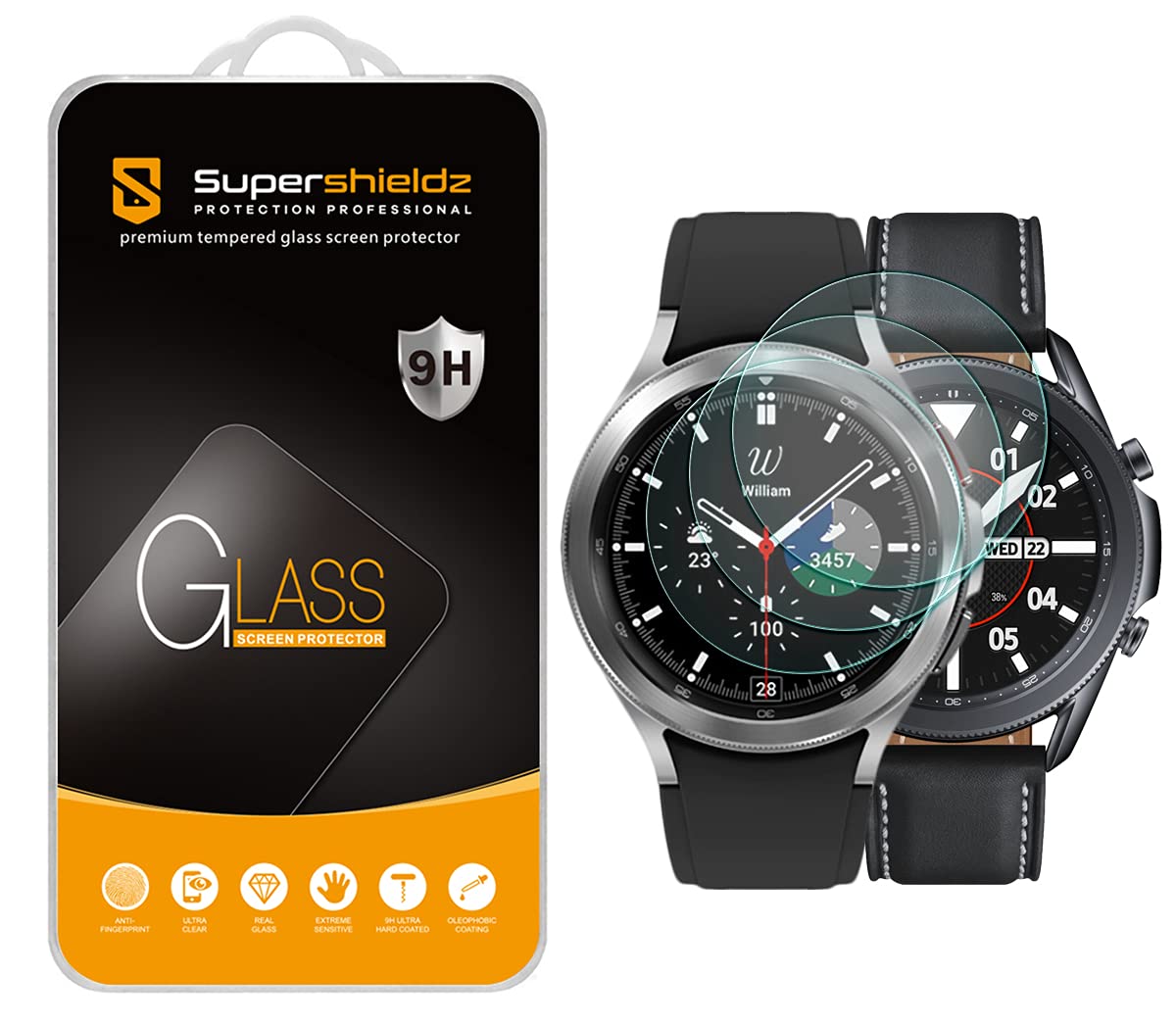 Supershieldz (3 Pack) Designed For Samsung Galaxy Watch 3 (45Mm) / Galaxy Watch 4 Classic (46Mm) Tempered Glass Screen Protector