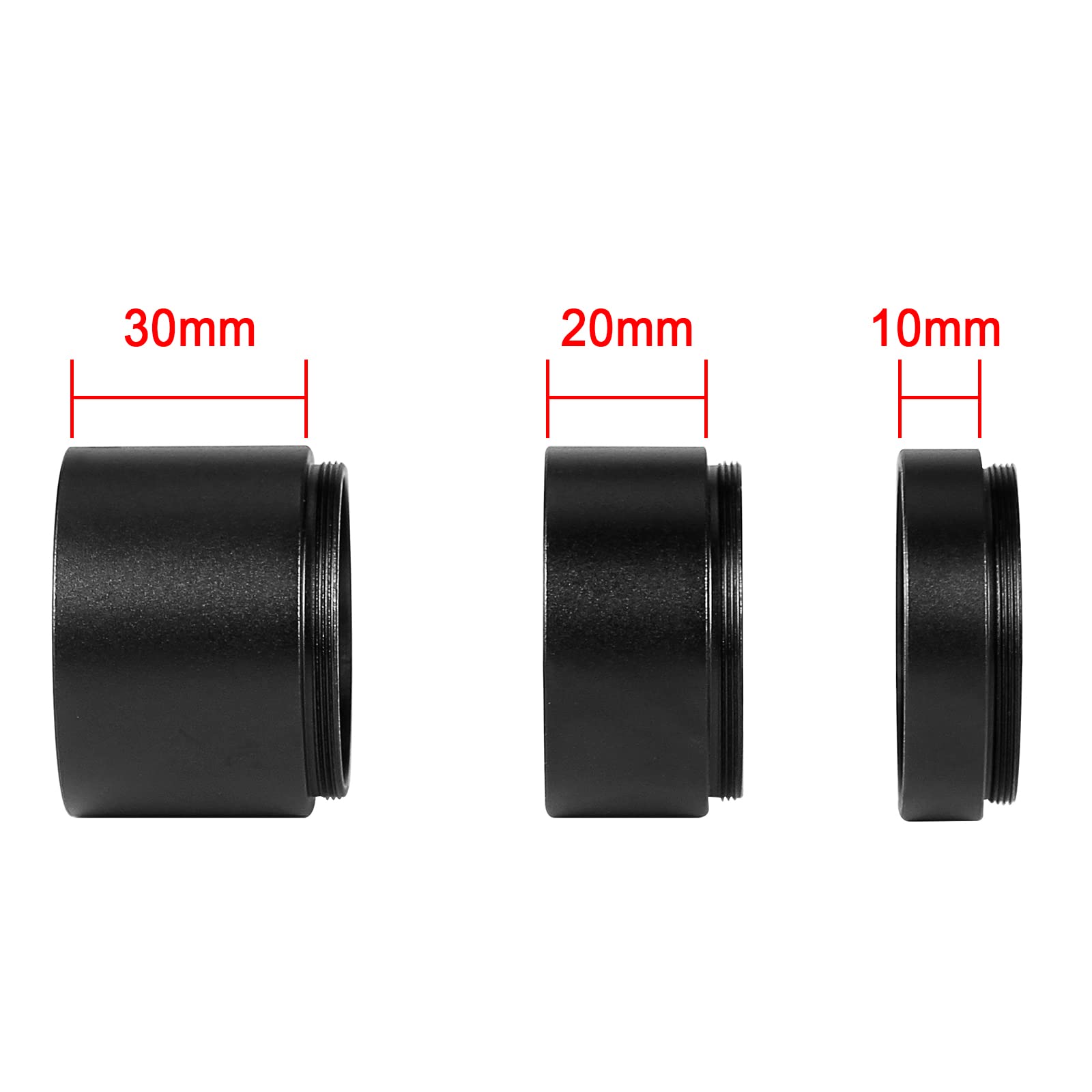 Celticbird T2 Thread Spacer Ring/Extension Tube Kit   M42X0.75 On Both Sides   Length 10Mm 20Mm 30Mm