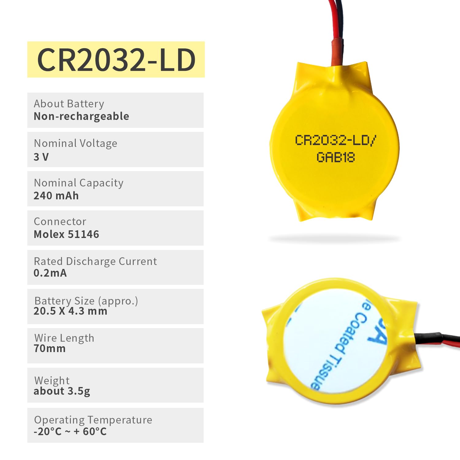 Eemb 10Pack 3V Cr2032 Cmos Battery With Wire Leads And Molex Connector Computer Replacement Battery For Alienware R1 M18 Area 51