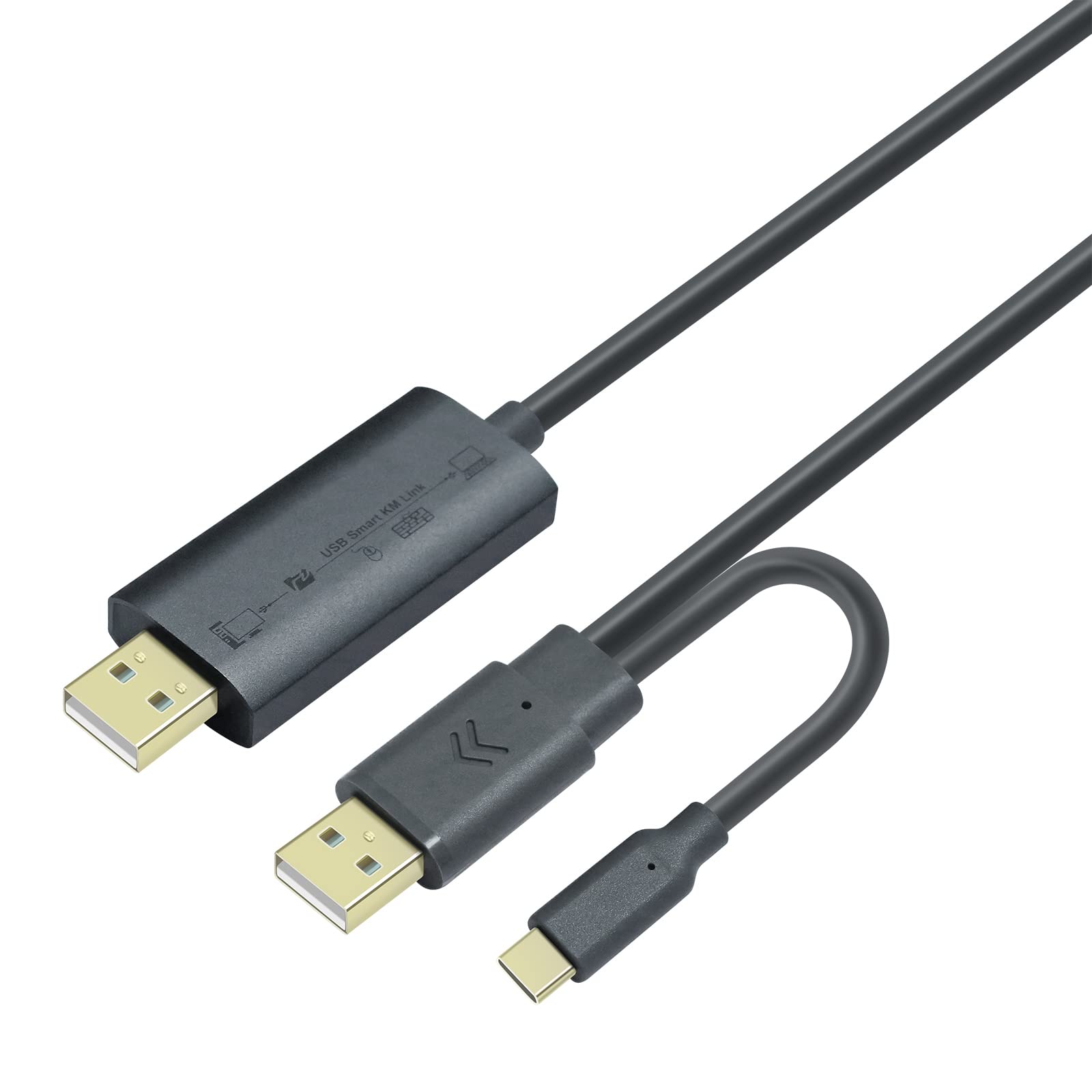 Dtech Computer To Computer Usb Cable 6Ft Pc To Pc Data Transfer Cord Usb C Usb A Windows 11 10 8 7 Vista Xp Mac For Usb 2.0 High
