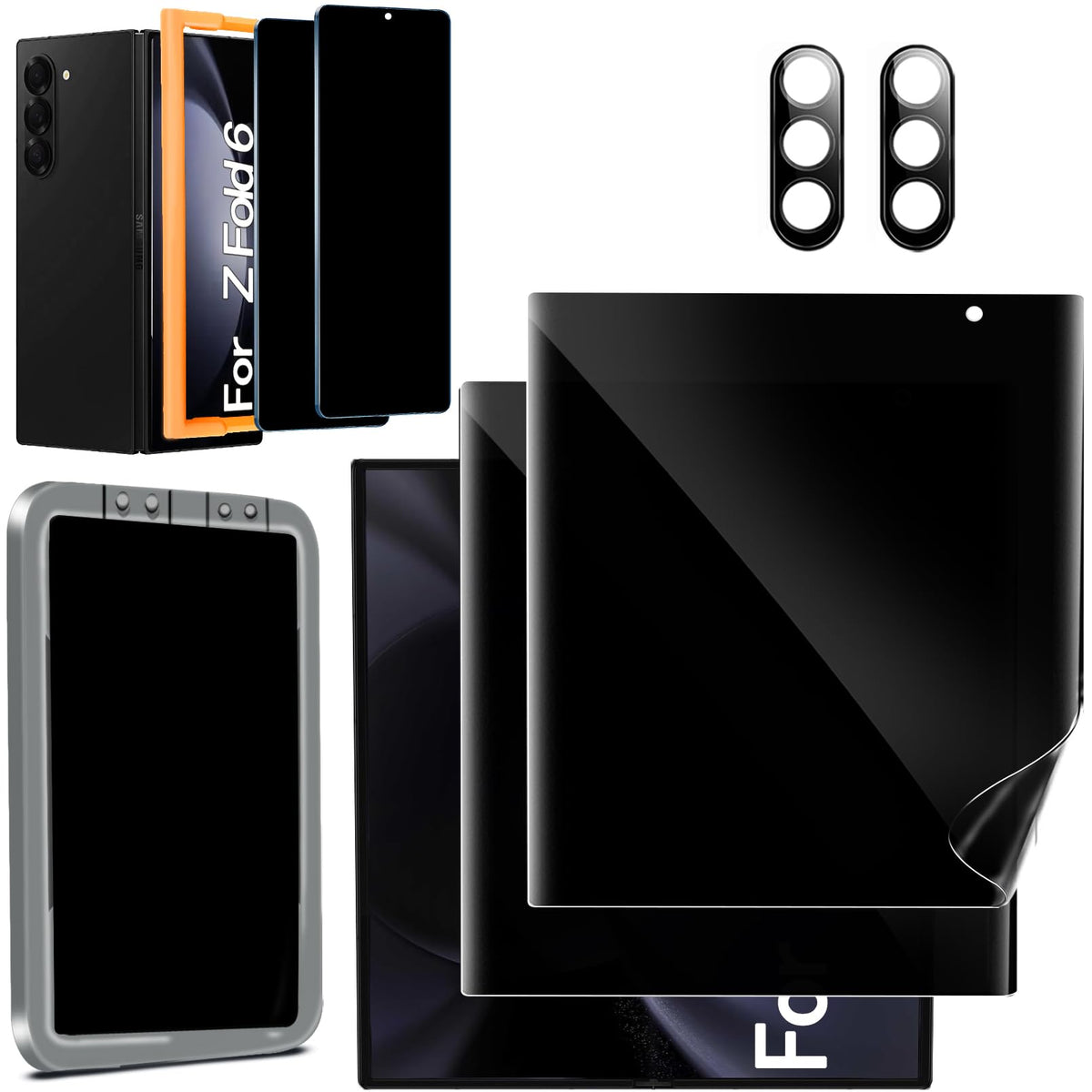 Ferilinso 2 Pack Privacy Screen Protector For Samsung Galaxy Z Fold 6 [Phone Case Friendly], Inside Anti Spy Film With 2 Pack Fr