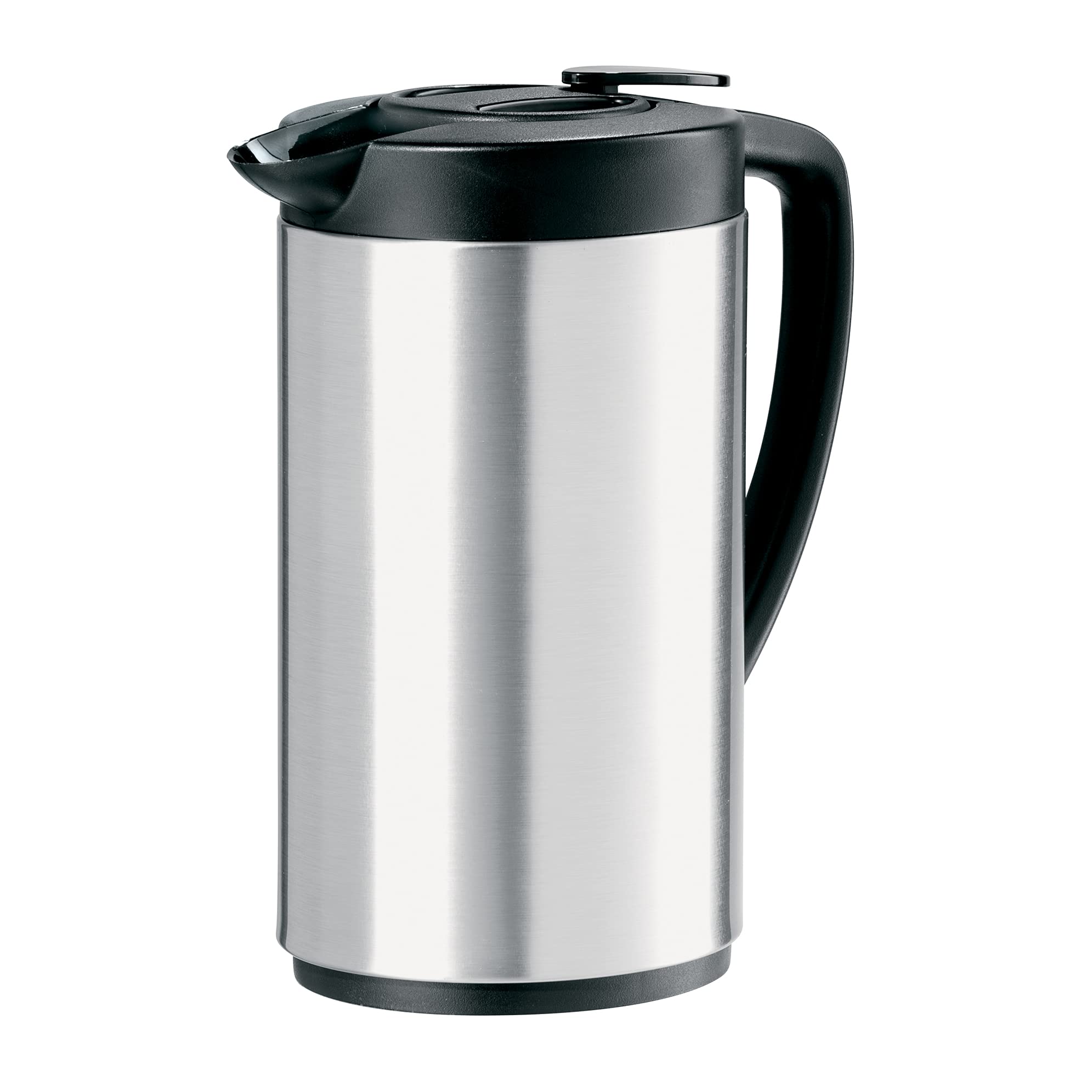 Oggi Oval Carafe Glass Liner   Stainless Steel Body, 1 Liter / 34Oz Capacity   Ideal Glass Vacuum Coffee Carafe And Tea Thermos,