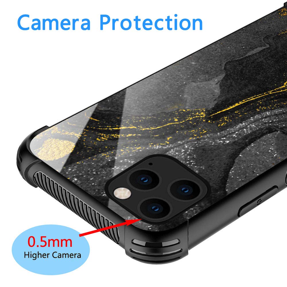 Zhegailian Case Compatible With Iphone 12,Black Golden Marble Case For Iphone 12 Pro For Boys Men,Pattern Design Anti Scratch Or
